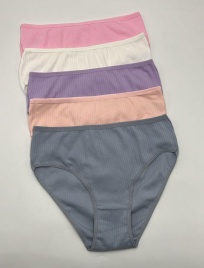 Трусы в рубчик для женщин ( средний размер/однотонные) 124243-2