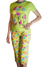 Пижамы для женщин с бриджами (короткий рукав) 12121