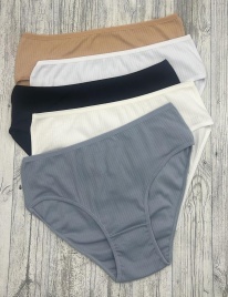 Трусы в рубчик для женщин (средний размер/однотонные) 124243-45