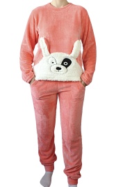 Пижамы для женщин с брюками (длинный рукав/махро) 94030