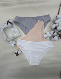 Трусы в рубчик для женщин 3шт ( молодежные) 113288