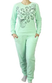 пижамы для женщин с брюками (длинный рукав/велюр) 87053