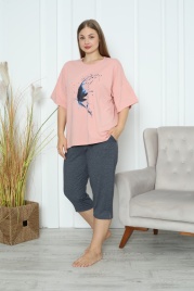 Пижамы для женщин большой размер (футболка с бриджами) 36049