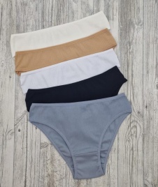 Трусы в рубчик для женщин (молодежные/однотонные) 113243-45