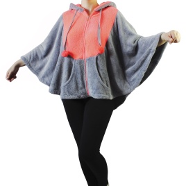 Пончо для женщин  (махро/с капюшоном) 88182