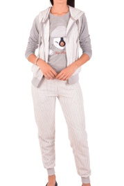 Пижамы для женщин с брюками ( длинный рукав/махро/с молнией/с капюшоном) 94083