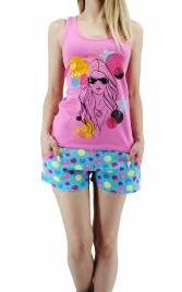 Женская   пижама с шортами (широкие бретельки) 80408