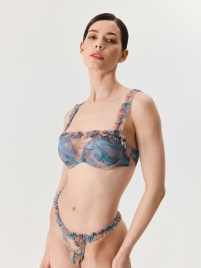 Бюстгальтер Balconette жен. Siberica синий принт