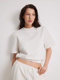 Джемпер с коротким рукавом жен. Latura белый меланж