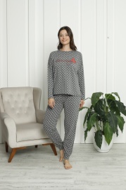 Пижама для женщин  (длинный рукав с брюками) 96666