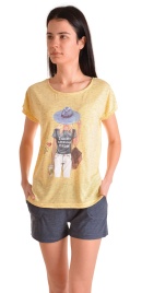 Пижамы для женщин с шортами ( с футболкой/вискоза) 90337