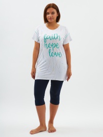 Пижамы для женщин  большой размер ( бриджами/короткий рукав) 26001