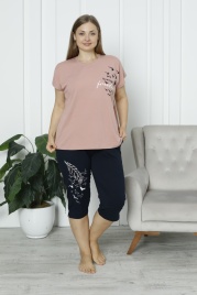 Пижамы для женщин большой размер (футболка с бриджами) 36052