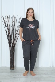 Пижама для женщин большой размер (футболка с брюками) 32055