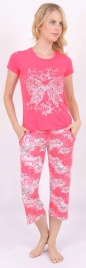 Пижамы для женщин с бриджами (короткий рукав/вискоза) 12500