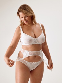 Трусы в наборе с поясом для чулок Lorans белый принт