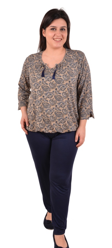 Пижамы для женщин большой размер ( брюками/длинный рукав) 84202 фото 1