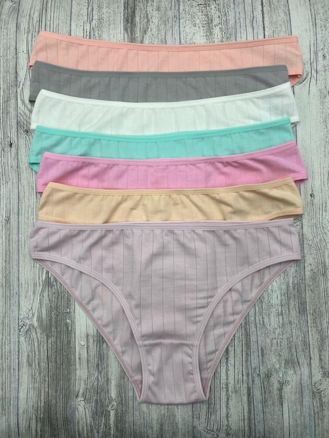 Трусы в рубчик для женщин 7 шт (молодежные) 713183 фото 2