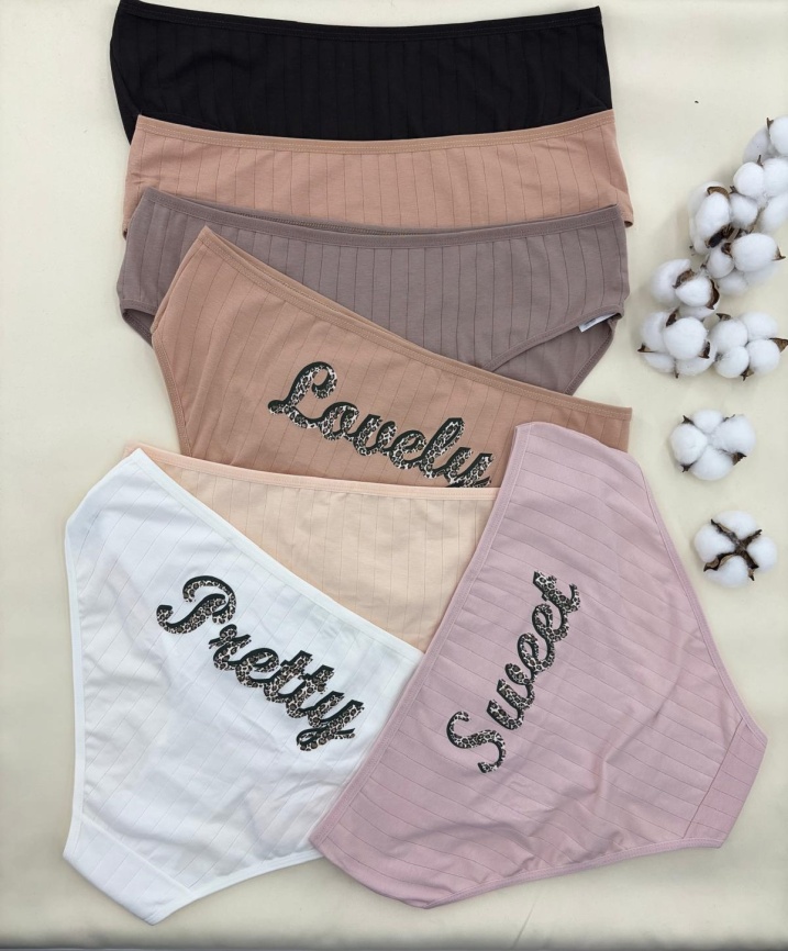 Трусы в рубчик для женщин 7 шт (средний размер) 724186 фото 2