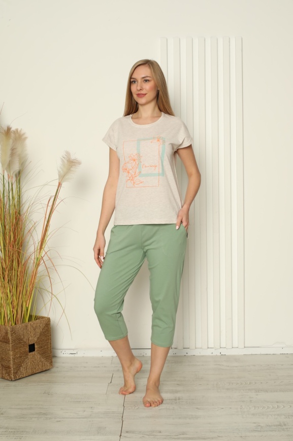 Пижама для женщин (футболка с бриджами) 82534 фото 1