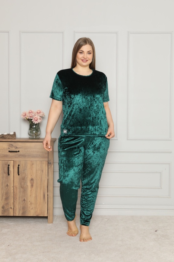Пижама для женщин большой размер (короткий рукав с брюками) 87908 фото 2