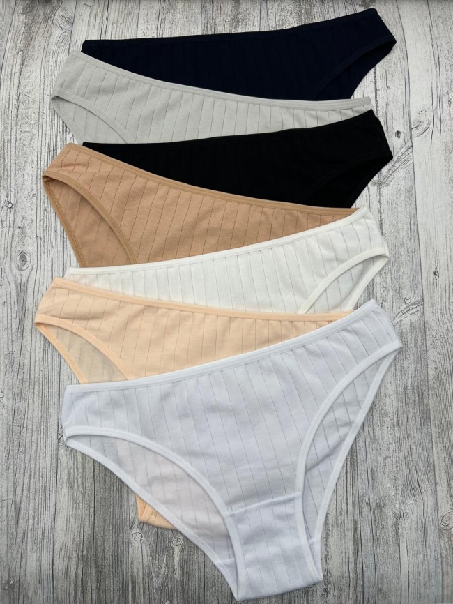 Трусы в рубчик для женщин 7 шт (молодежные) 713181 фото 1