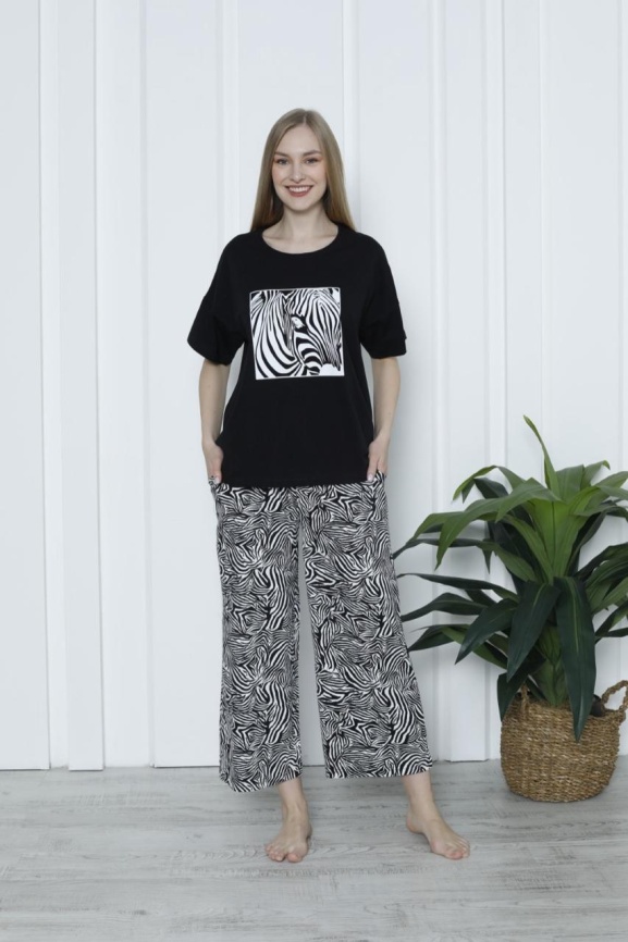 Пижама для женщин молодежная (футболка с брюками 7/8) 82558 фото 2