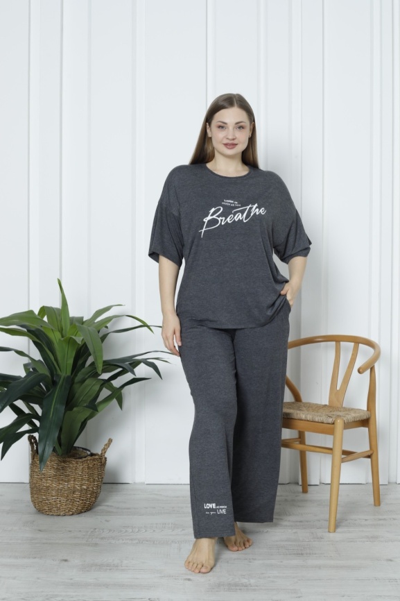 Пижама для женщин большой размер (футболка с брюками) 32047 фото 1