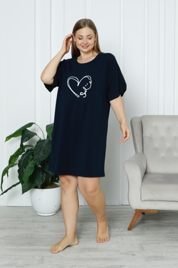 Сорочка для женщин большой размер (короткий рукав) 84312 фото 1