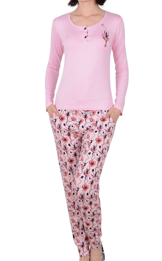 Пижамы для женщин с брюками (длинный рукав/вискоза) 86937 фото 2