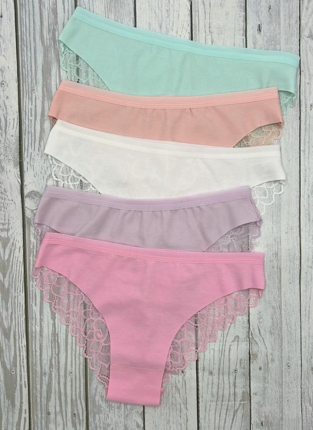 Трусы бесшовные для женщин (молодежные/кружевные) 83010-2 фото 1