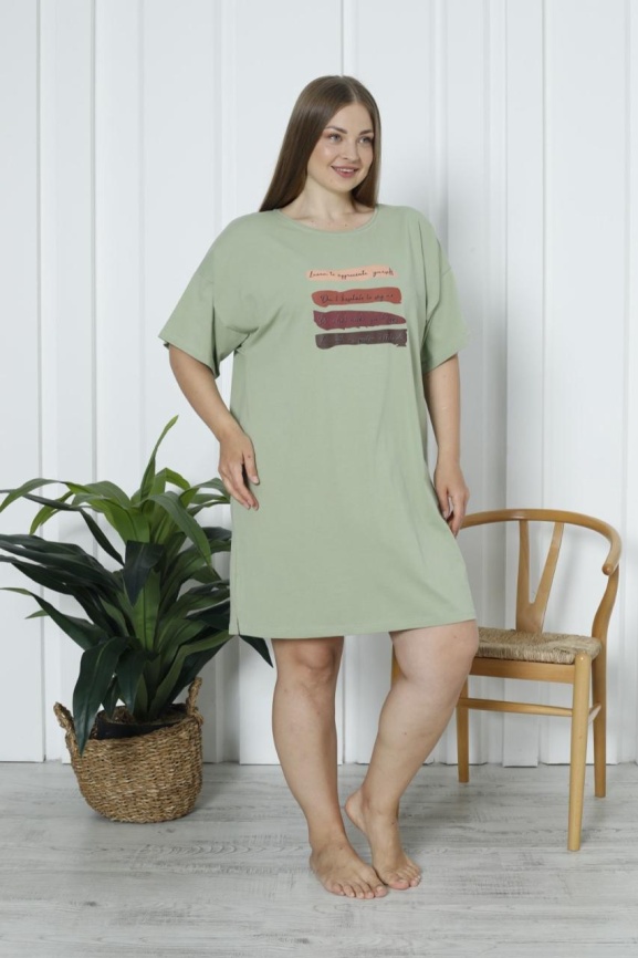 Сорочка для женщин большой размер (короткий рукав) 84324 фото 2