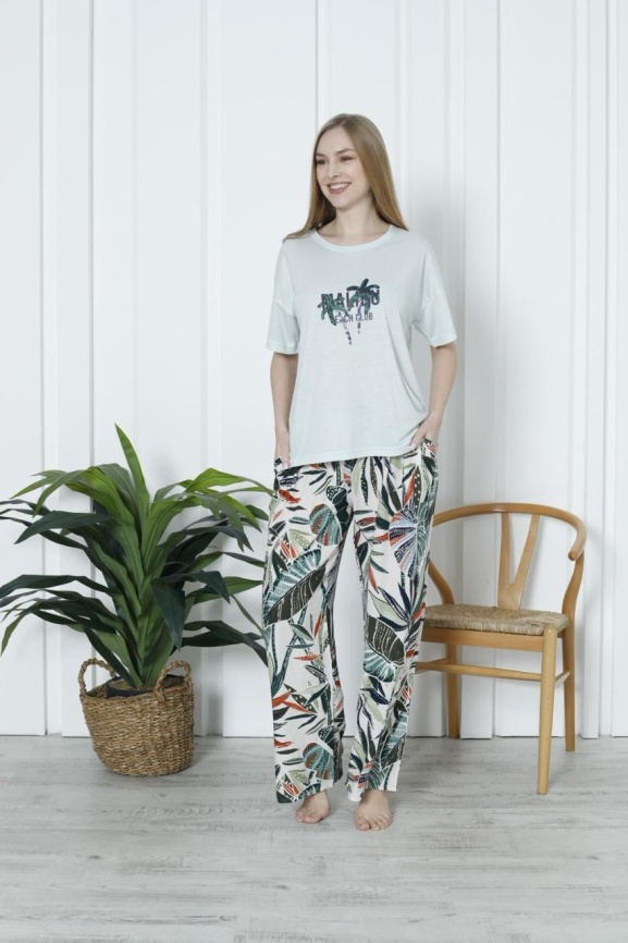 Пижама для женщин молодежная (футболка с брюками) 92269 фото 1