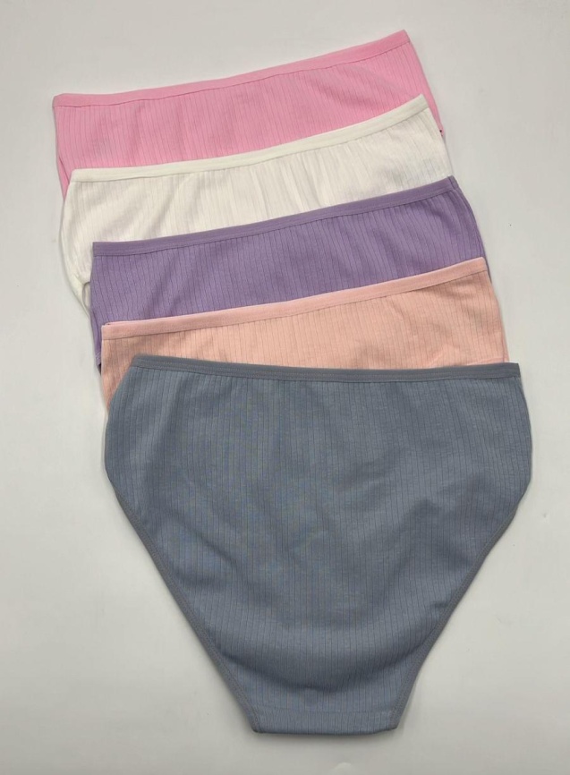 Трусы в рубчик для женщин ( средний размер/однотонные) 124243-2 фото 2