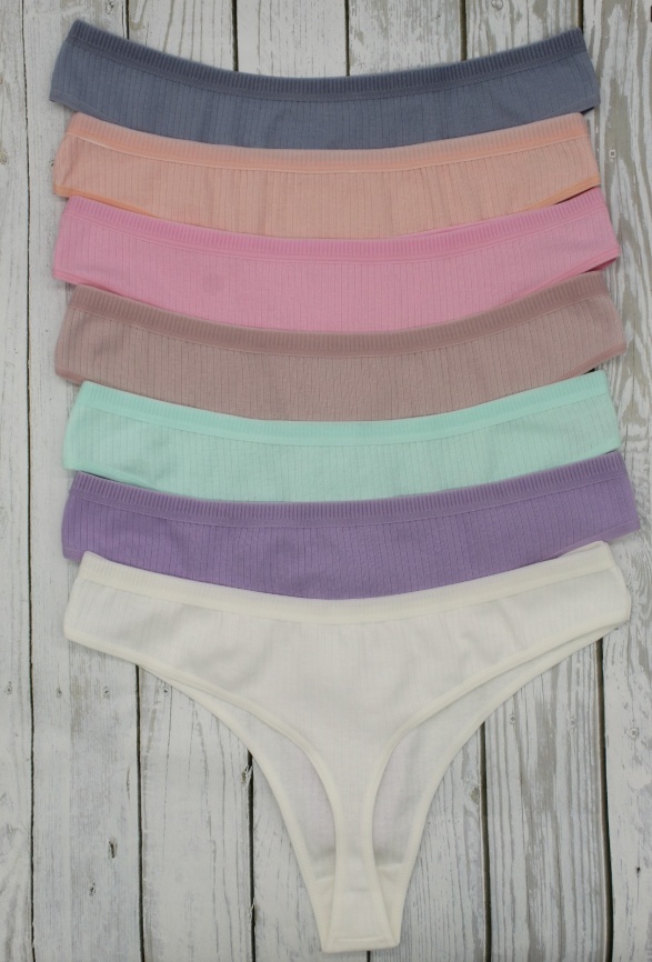 Стринги в рубчик для женщин 7 шт (молодежные) 798128 фото 2