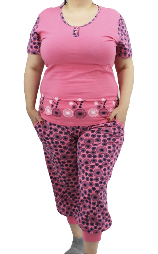 Пижамы для женщин большой размер (с бриджами/короткий рукав) 84937 фото 3