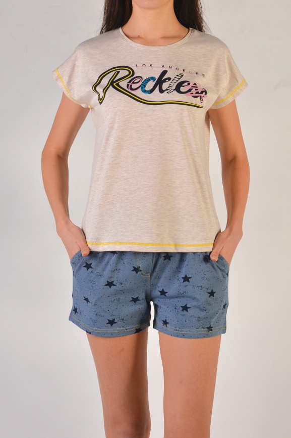 женская пижама шорты (футболка) 60011 фото 2