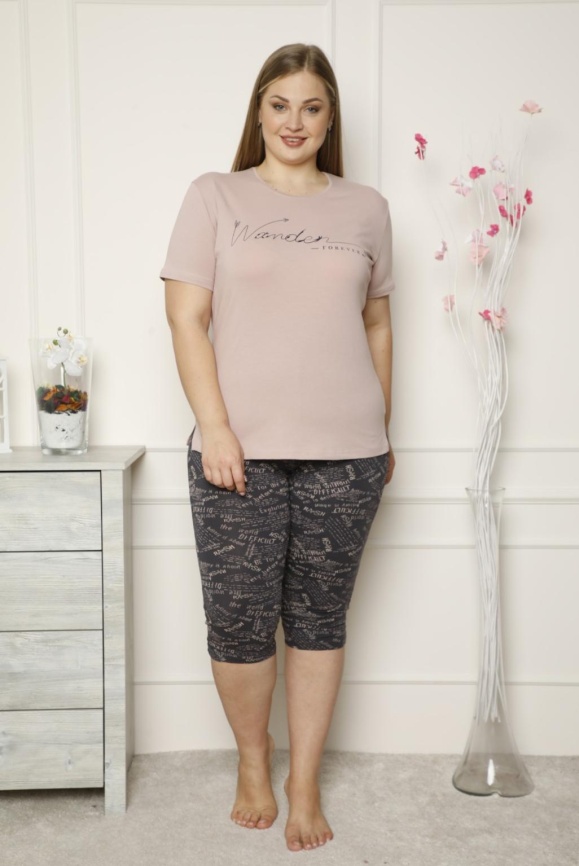 Пижамы для женщин  большой размер ( с бриджами/короткий рукав) 36023 фото 1