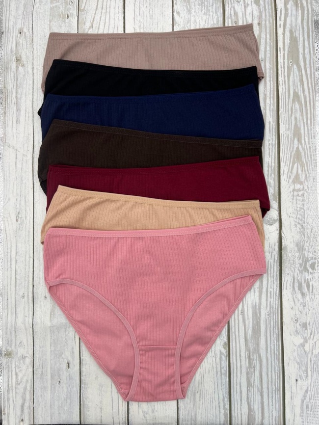 Трусы в рубчик для женщин 7 шт (средний размер) 724127 фото 1