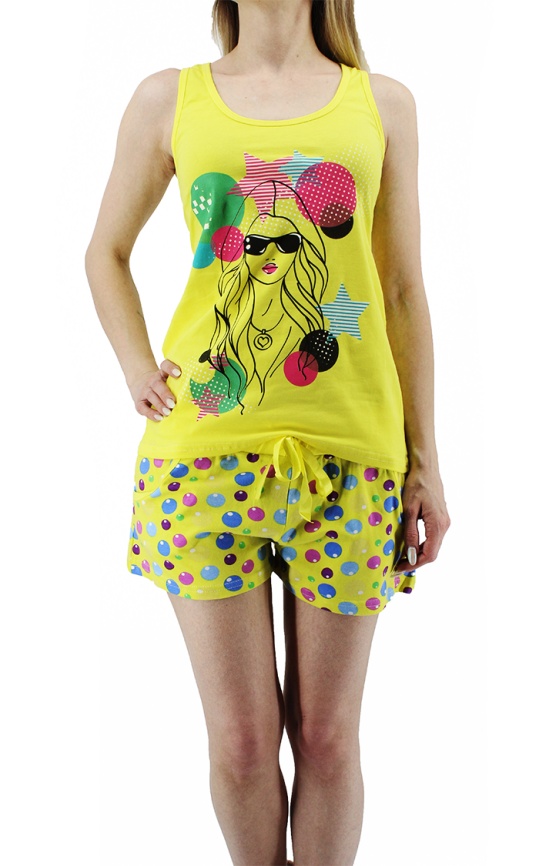 Женская   пижама с шортами (широкие бретельки) 80408 фото 2