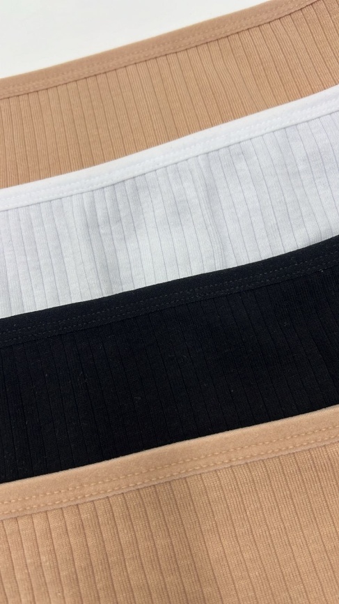 Трусы в рубчик для женщин (средний размер/кружевные) 163687-1 фото 3