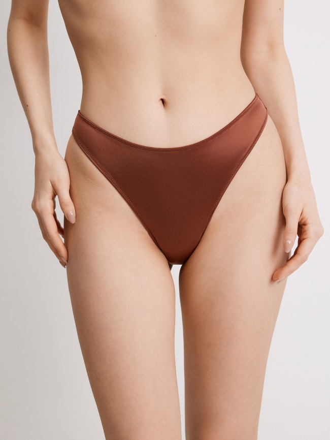 Трусы стринг жен Isen ореховый фото 1