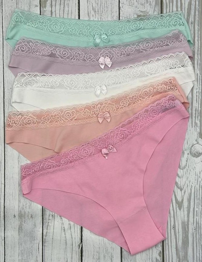 Трусы бесшовные для женщин (молодежные/кружевные) 83036-2 фото 1