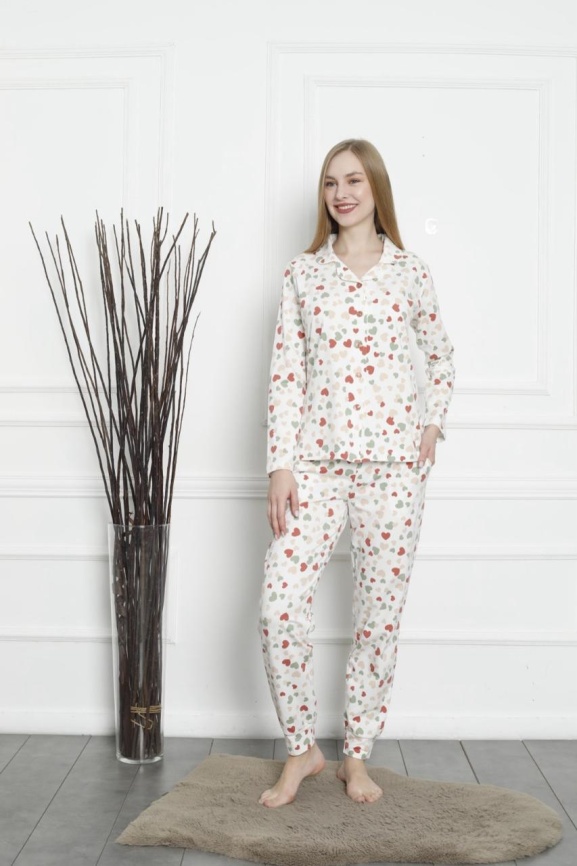 Пижама для женщин (с отложным воротником длинный рукав с брюками) 96750 фото 1