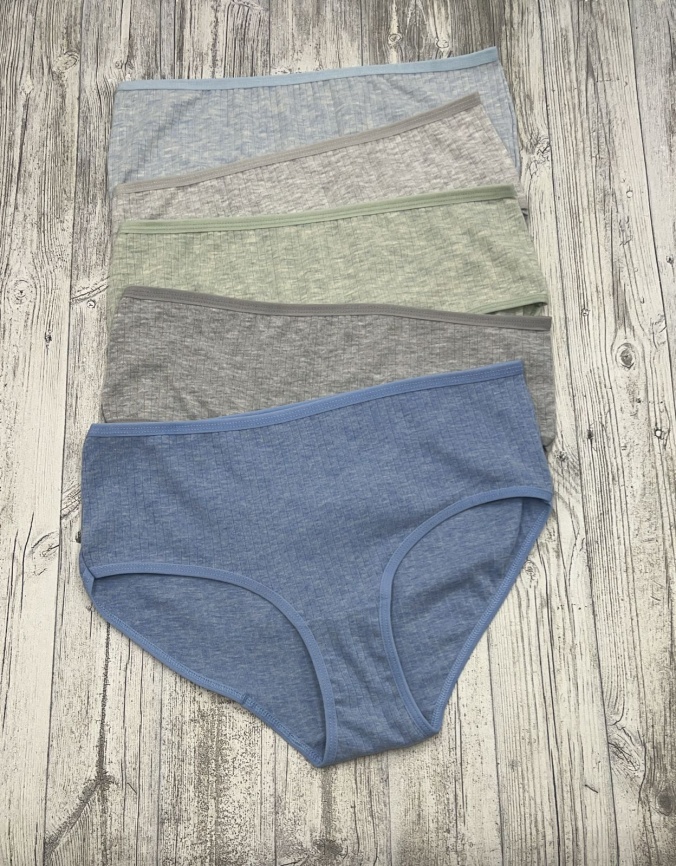 Трусы в рубчик для женщин ( средний размер/однотонные) 125243-86 фото 1