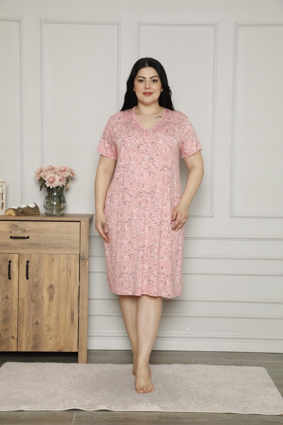 Сорочка для женщин большой размер (короткий рукав/вискоза) 70061 фото 1