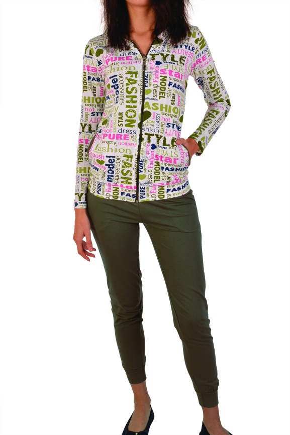 Пижамы для женщин с брюками (длинный рукав/с молнией) 96095 фото 1