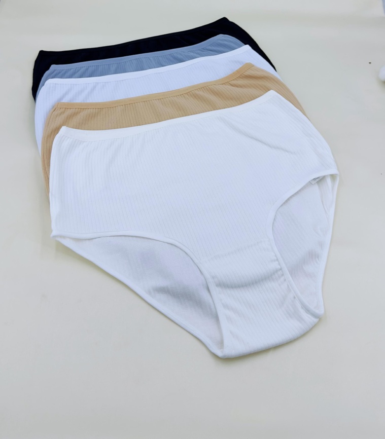 Трусы в рубчик для женщин (большой размер/однотонные) 110243-45 фото 1