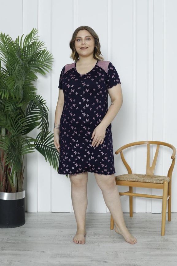 Сорочка для женщин средний размер (короткий рукав с кружевом) 81677 фото 1