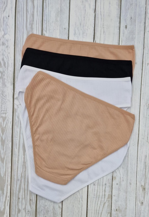 Трусы в рубчик для женщин ( средний размер/однотонные) 124243-1 фото 2